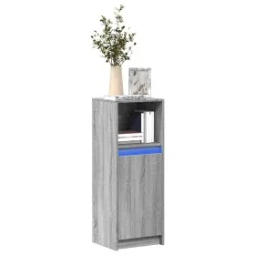 Aparador con LED madera de ingeniería gris Sonoma 38x34x100 cm de , Aparadores - Ref: Foro24-852171, Precio: 55,85 €, Descuen...