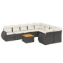 Set de sofás de jardín 10 pzas cojines ratán sintético negro de , Conjuntos de jardín - Ref: Foro24-3257491, Precio: 610,80 €...