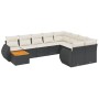 Set de sofás de jardín 10 pzas cojines ratán sintético negro de , Conjuntos de jardín - Ref: Foro24-3257498, Precio: 610,80 €...