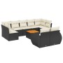 Set de sofás de jardín 10 pzas cojines ratán sintético negro de , Conjuntos de jardín - Ref: Foro24-3257484, Precio: 610,80 €...