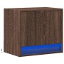 Mesita de noche de pared con luces LED roble marrón de , Mesitas de noche - Ref: Foro24-852087, Precio: 29,79 €, Descuento: %