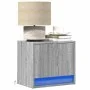 Wall-mounted bedside table with LED lights in Sonoma gray by , Nightstands - Ref: Foro24-852085, Price: 29,55 €, Discount: %