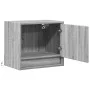 Wall-mounted bedside table with LED lights in Sonoma gray by , Nightstands - Ref: Foro24-852085, Price: 29,55 €, Discount: %