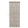 Cortina mosquitera de chenilla gris taupe y blanca 56x185 cm de vidaXL, Mosquiteras para ventanas - Ref: Foro24-325460, Preci...