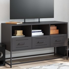 Mueble para TV de acero negro 100,5x39x60,5 cm de , Muebles TV - Ref: Foro24-846542, Precio: 79,51 €, Descuento: %