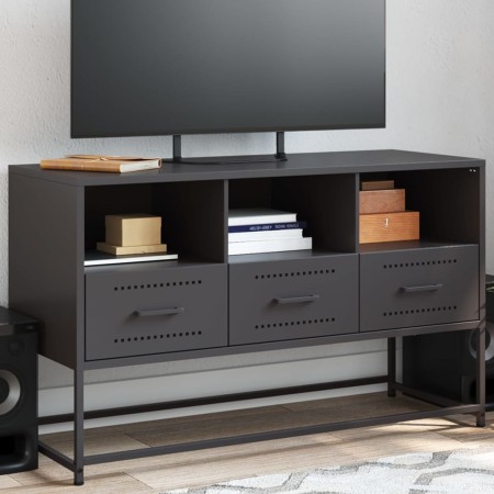 Mueble para TV de acero negro 100,5x39x60,5 cm de , Muebles TV - Ref: Foro24-846542, Precio: 79,51 €, Descuento: %