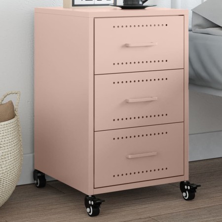Mesita de noche acero rosa 36x39x59 cm de , Mesitas de noche - Ref: Foro24-846729, Precio: 101,79 €, Descuento: %