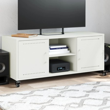 Mueble de TV acero blanco 100,5x39x43,5 cm de , Muebles TV - Ref: Foro24-846667, Precio: 93,80 €, Descuento: %