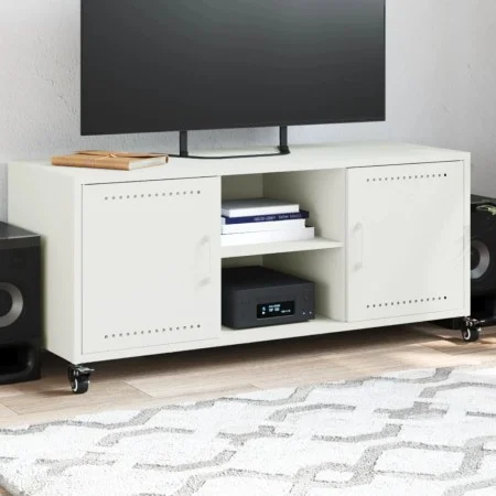 Mueble de TV acero blanco 100,5x39x43,5 cm de , Muebles TV - Ref: Foro24-846667, Precio: 92,90 €, Descuento: %