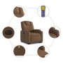 Sillón de masaje eléctrico reclinable elevable tela marrón de , Sillones - Ref: Foro24-3204408, Precio: 321,93 €, Descuento: %
