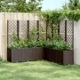 Jardinera con enrejado PP marrón 160x160x140 cm de , Maceteros y jardineras - Ref: Foro24-367885, Precio: 305,04 €, Descuento: %