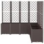Jardinera con enrejado PP marrón 160x160x140 cm de , Maceteros y jardineras - Ref: Foro24-367885, Precio: 305,04 €, Descuento: %