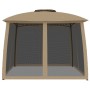 Cenador de doble techo paredes de malla acero taupe 2,93x2,93 m de , Carpas y cenadores - Ref: Foro24-368450, Precio: 243,48 ...