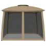 Cenador de doble techo paredes de malla acero taupe 2,93x2,93 m de , Carpas y cenadores - Ref: Foro24-368450, Precio: 234,14 ...
