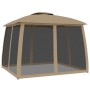 Cenador de doble techo paredes de malla acero taupe 2,93x2,93 m de , Carpas y cenadores - Ref: Foro24-368450, Precio: 243,48 ...