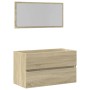 Armario de baño con espejo color roble sonoma 80x38,5x45 cm de , Muebles de baño - Ref: Foro24-849646, Precio: 69,87 €, Descu...