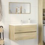 Armario de baño con espejo color roble sonoma 80x38,5x45 cm de , Muebles de baño - Ref: Foro24-849646, Precio: 69,87 €, Descu...