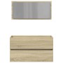 Armario de baño con espejo color roble sonoma 80x38,5x45 cm de , Muebles de baño - Ref: Foro24-849646, Precio: 69,87 €, Descu...