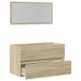 Armario de baño con espejo color roble sonoma 80x38,5x45 cm de , Muebles de baño - Ref: Foro24-849646, Precio: 69,87 €, Descu...