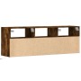 Mueble de TV de pared con luces LED roble ahumado 130x31x45 cm de , Muebles TV - Ref: Foro24-852345, Precio: 98,31 €, Descuen...
