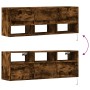 Mueble de TV de pared con luces LED roble ahumado 130x31x45 cm de , Muebles TV - Ref: Foro24-852345, Precio: 98,31 €, Descuen...