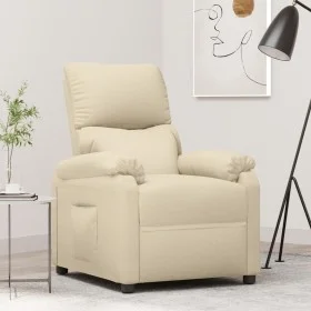 Sillón reclinable de tela crema de , Sillones - Ref: Foro24-344902, Precio: 170,38 €, Descuento: %