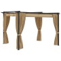 Cenador con cortinas acero gris taupe 3x3 m de vidaXL, Carpas y cenadores - Ref: Foro24-313897, Precio: 354,89 €, Descuento: %