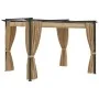 Cenador con cortinas acero gris taupe 3x3 m de vidaXL, Carpas y cenadores - Ref: Foro24-313897, Precio: 348,35 €, Descuento: %