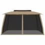 Cenador de doble techo paredes de malla acero taupe 3,93x2,93 m de , Carpas y cenadores - Ref: Foro24-368453, Precio: 256,41 ...