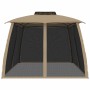 Cenador de doble techo paredes de malla acero taupe 3,93x2,93 m de , Carpas y cenadores - Ref: Foro24-368453, Precio: 256,41 ...