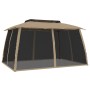 Cenador de doble techo paredes de malla acero taupe 3,93x2,93 m de , Carpas y cenadores - Ref: Foro24-368453, Precio: 256,41 ...