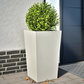 Jardineras 2 uds acero blanca 45x45x75 cm de , Maceteros y jardineras - Ref: Foro24-851097, Precio: 129,01 €, Descuento: %