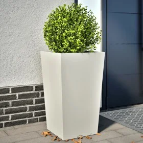Jardineras 2 uds acero blanca 45x45x75 cm de , Maceteros y jardineras - Ref: Foro24-851097, Precio: 125,73 €, Descuento: %