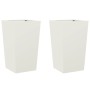 Jardineras 2 uds acero blanca 45x45x75 cm de , Maceteros y jardineras - Ref: Foro24-851097, Precio: 129,01 €, Descuento: %