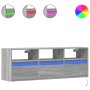 Mueble de TV de pared con luces LED gris Sonoma 130x31x45 cm de , Muebles TV - Ref: Foro24-852346, Precio: 103,99 €, Descuent...