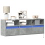 Mueble de TV de pared con luces LED gris hormigón 130x31x45 cm de , Muebles TV - Ref: Foro24-852344, Precio: 93,70 €, Descuen...