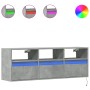 Mueble de TV de pared con luces LED gris hormigón 130x31x45 cm de , Muebles TV - Ref: Foro24-852344, Precio: 93,70 €, Descuen...