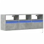 Mueble de TV de pared con luces LED gris hormigón 130x31x45 cm de , Muebles TV - Ref: Foro24-852344, Precio: 93,70 €, Descuen...