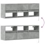 Mueble de TV de pared con luces LED gris hormigón 130x31x45 cm de , Muebles TV - Ref: Foro24-852344, Precio: 93,70 €, Descuen...