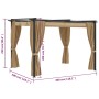 Cenador con cortinas acero gris taupe 3x3 m de vidaXL, Carpas y cenadores - Ref: Foro24-313897, Precio: 354,89 €, Descuento: %