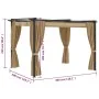 Cenador con cortinas acero gris taupe 3x3 m de vidaXL, Carpas y cenadores - Ref: Foro24-313897, Precio: 348,35 €, Descuento: %