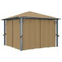 Cenador con cortina gris taupe aluminio 300x300 cm de vidaXL, Carpas y cenadores - Ref: Foro24-313893, Precio: 470,56 €, Desc...