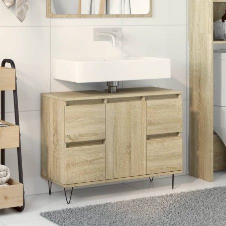 Mueble de baño madera de ingeniería roble Sonoma 80x33x60 cm de , Muebles de baño - Ref: Foro24-849683, Precio: 92,94 €, Desc...