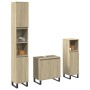 Set de muebles de baño 3 pzas madera contrachapada roble Sonoma de , Muebles de baño - Ref: Foro24-3307675, Precio: 186,64 €,...