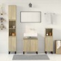 Set de muebles de baño 3 pzas madera contrachapada roble Sonoma de , Muebles de baño - Ref: Foro24-3307675, Precio: 186,64 €,...