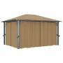 Cenador con cortina gris taupe aluminio 400x300 cm de vidaXL, Carpas y cenadores - Ref: Foro24-313894, Precio: 465,73 €, Desc...