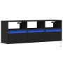 Mueble de TV de pared con luces LED negro 130x31x45 cm de , Muebles TV - Ref: Foro24-852342, Precio: 102,98 €, Descuento: %