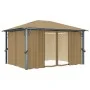 Cenador con cortina gris taupe aluminio 400x300 cm de vidaXL, Carpas y cenadores - Ref: Foro24-313894, Precio: 509,93 €, Desc...
