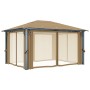 Cenador con cortina gris taupe aluminio 400x300 cm de vidaXL, Carpas y cenadores - Ref: Foro24-313894, Precio: 465,73 €, Desc...