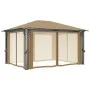 Cenador con cortina gris taupe aluminio 400x300 cm de vidaXL, Carpas y cenadores - Ref: Foro24-313894, Precio: 509,93 €, Desc...